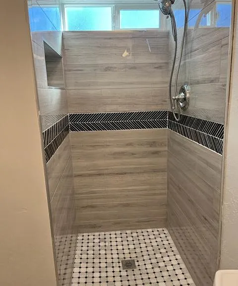 Bathroom #1 with all new Italian tile.