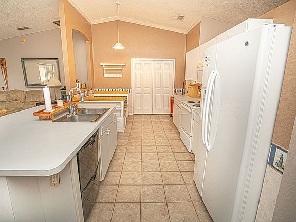 Open kitchen with bar island