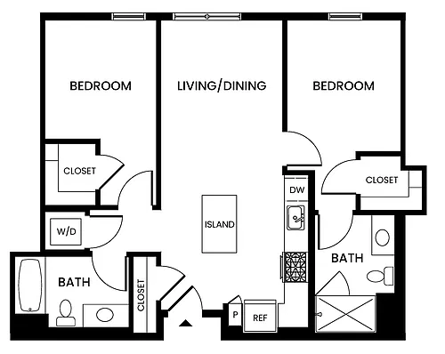 Floor plan 2 Bed/2 Bath-B5.1