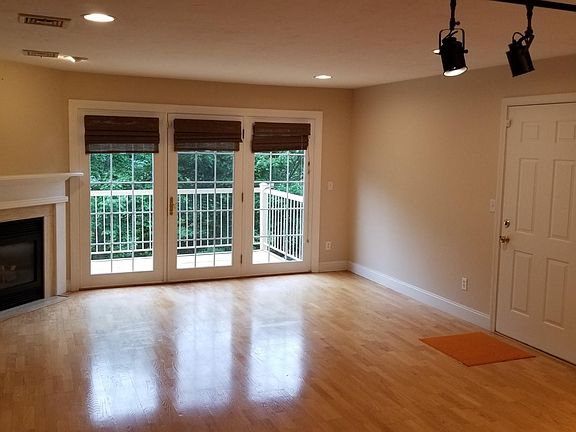 Living room with working fireplace