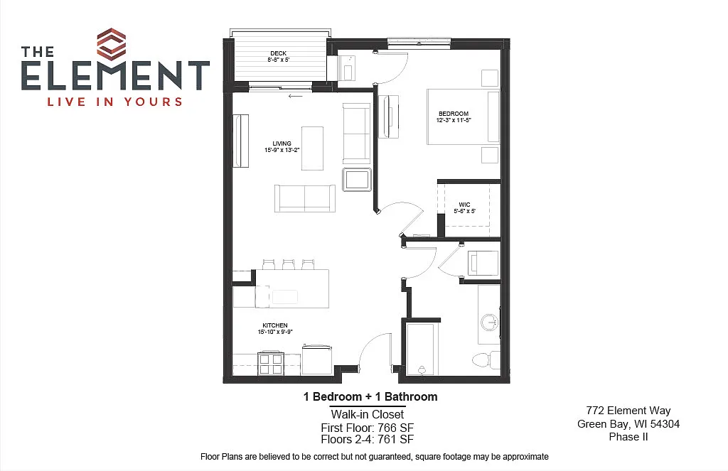 Floor plan 772 1 Bed
