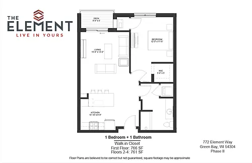 Floor plan 772 1 Bed