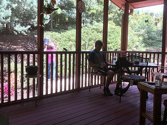 Quiet covered rear porch