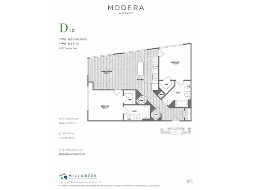 Floor plan D10 - Two Bedroom Two Bath