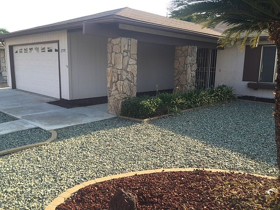 Two car garage with shelving