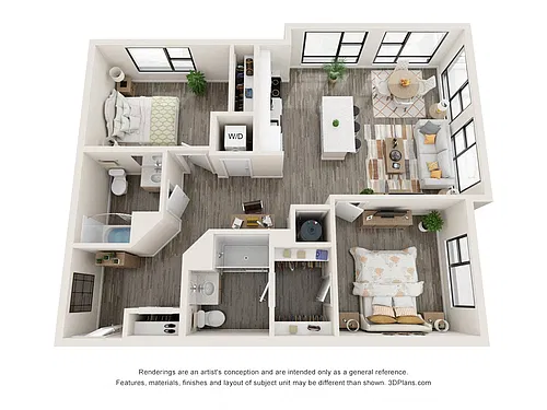 Floor plan Two Bedroom Type 2E Floorplan