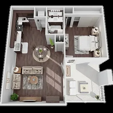Floor plan 1 bedroom 1 bath