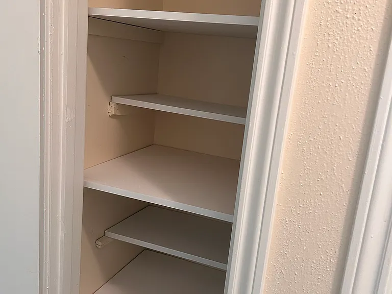 Linen closet in hallway