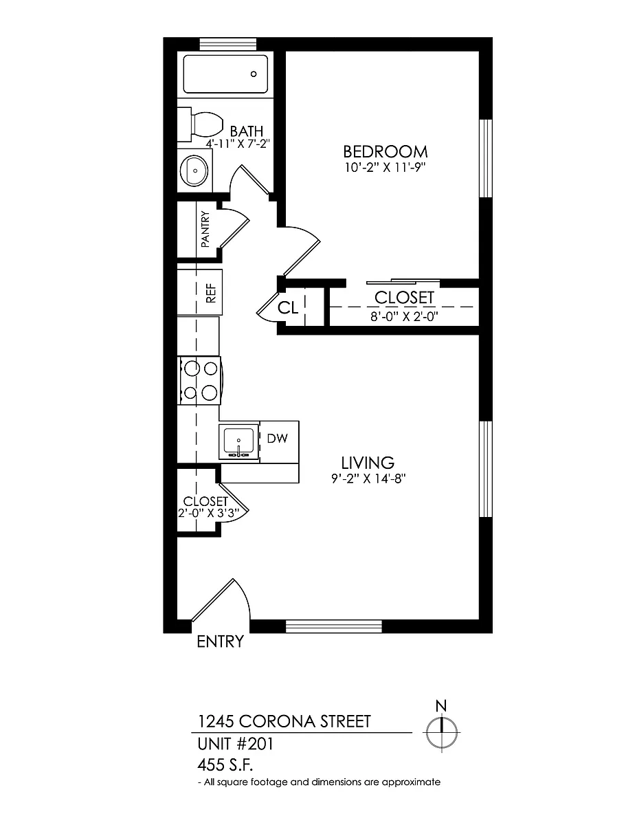 Floor plan 1 Bedroom, 1 Bathroom
