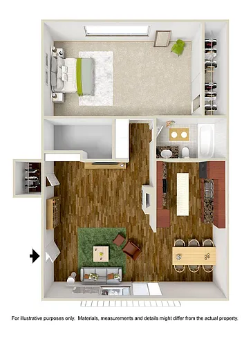 Floor plan 1 Bedroom 1 Bath
