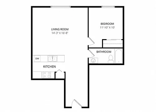 Floor plan Palmer Wasilla 1x1