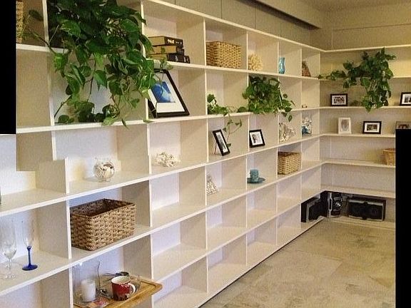 Built-in bookshelves in the Living Room