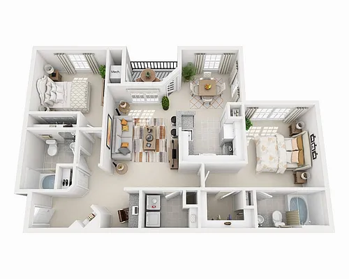 Floor plan Two Bedroom B2A