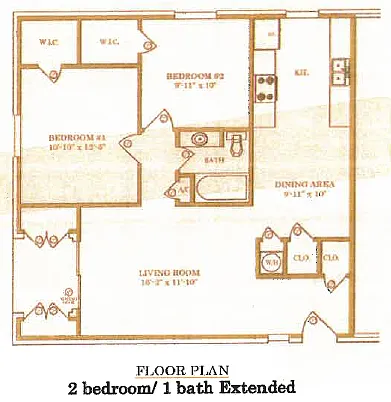 Floor plan 2 Bedroom Extended
