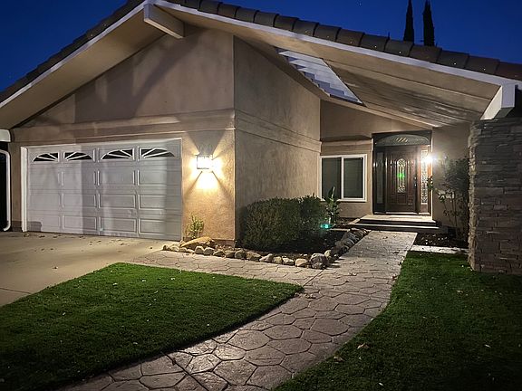 Elegant entryway with warm evening lighting