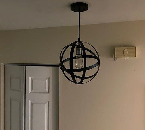 coat closet on first floor, new lighting