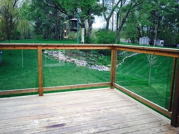 Deck is fully surrounded by tempered glass.