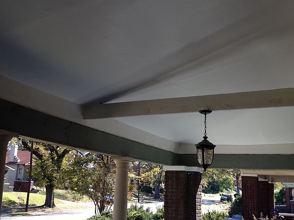 Vaulted front porch ceiling