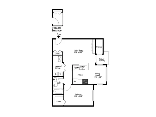 Floor plan One Bedroom