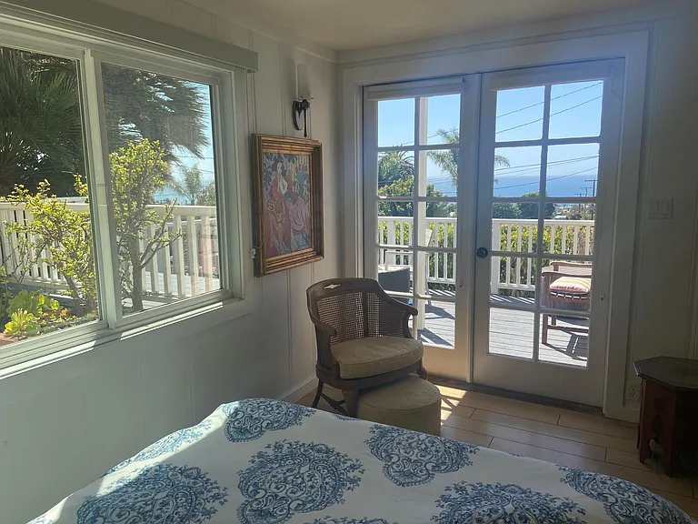 Master bedroom with deck and ocean view