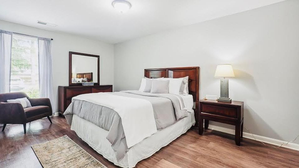 Generously sized bedroom with lots of natural light