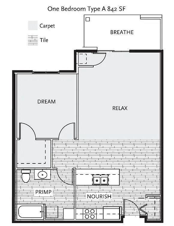 Floor plan One Bedroom A