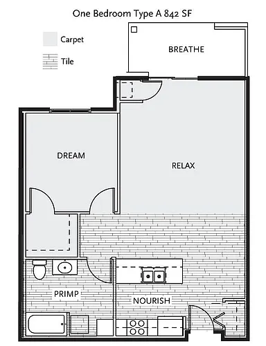 Floor plan One Bedroom A