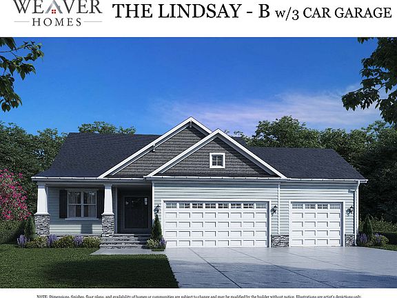 Elevation B, 3 Car Garage