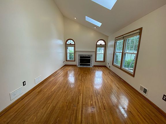 Family room & wood fireplace