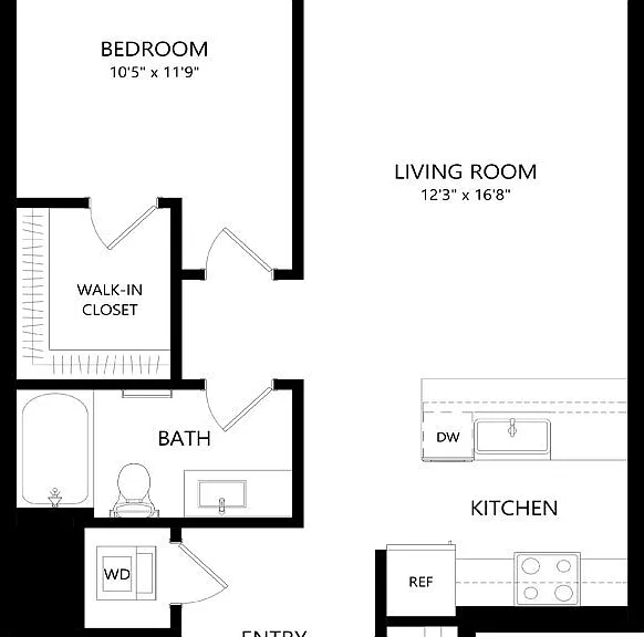 Elan Uptown Flats - B9 - 1 Beds - 1 Baths - 740 Sq. ft.