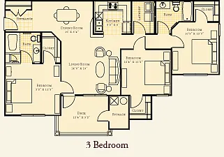 Floor plan 3 Bedroom Deck