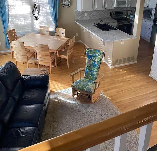 open living space with fireplace