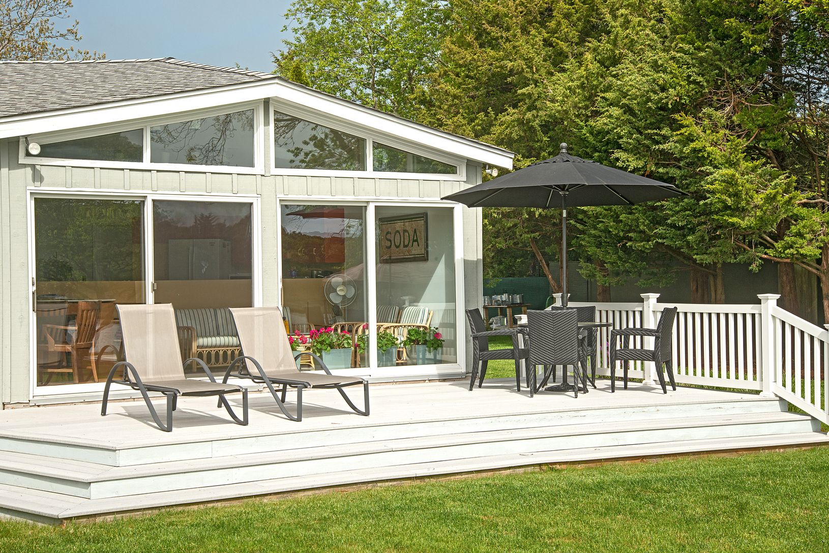 Waterside deck facing the harbor. Great for relaxation and watching the sunrise.