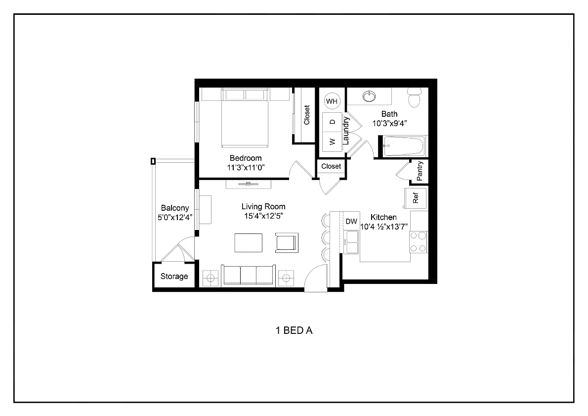 Floor plan 1 Bed A
