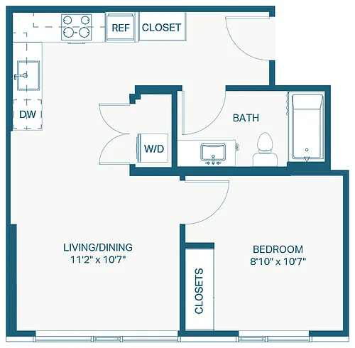 Floor plan 1x1 C6 Puget