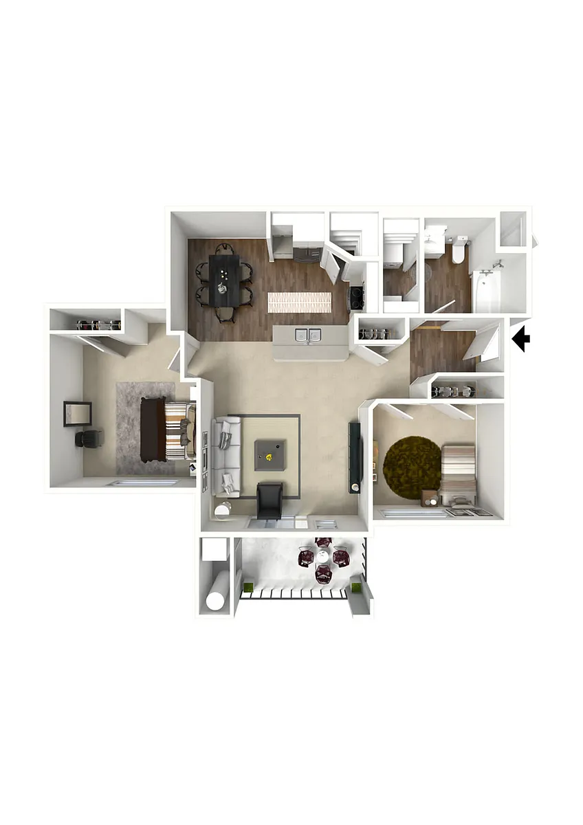 Floor plan 2 Beds
