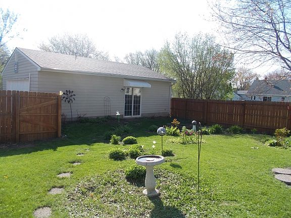 back yard going to the detached garage