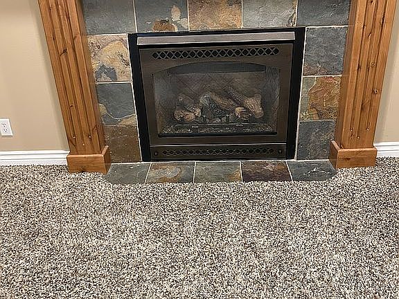 Basement gas fireplace