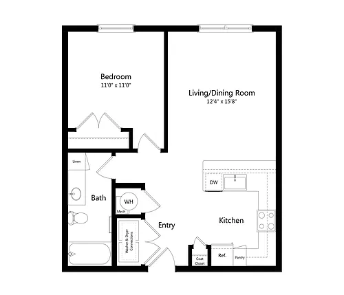 Floor plan One Bedroom/One Bathroom