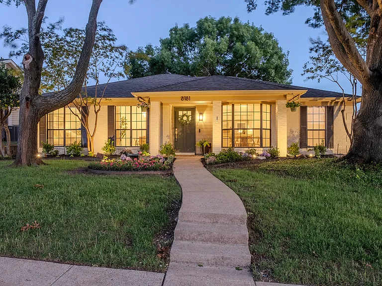 Exterior lighting at dusk