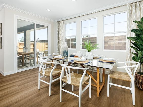 Cozy dining area with sliding door to the outdoors