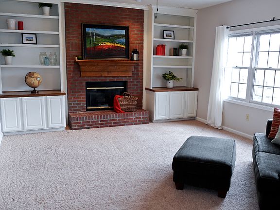Family room with built-ins