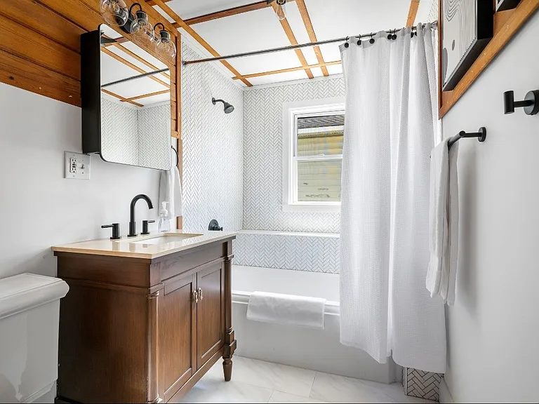 new shelves located above toilet