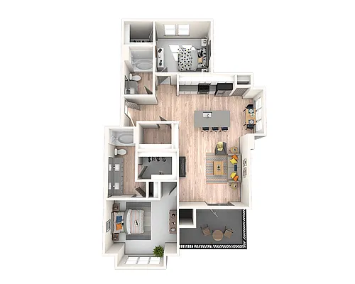 Floor plan Two Bedroom B2E