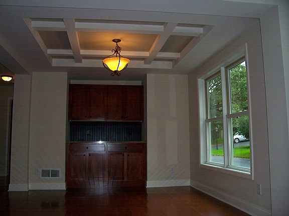 coffered ceiling in formal dining