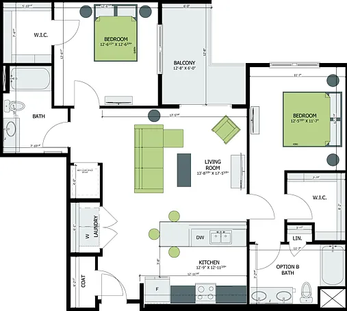 Two Bedroom | Two Bathroom Two Bedroom | Two Bathroom