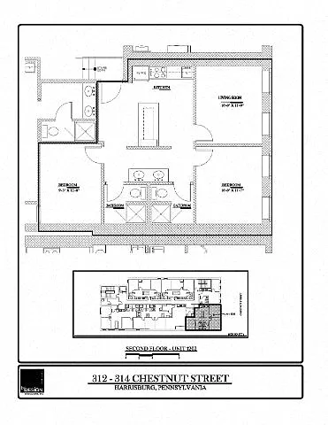 Floor plan International Place- 1202 - 2 Bedroom - 2 Bathroom