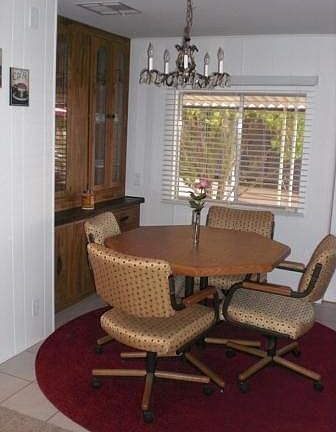 Dining area with hutch