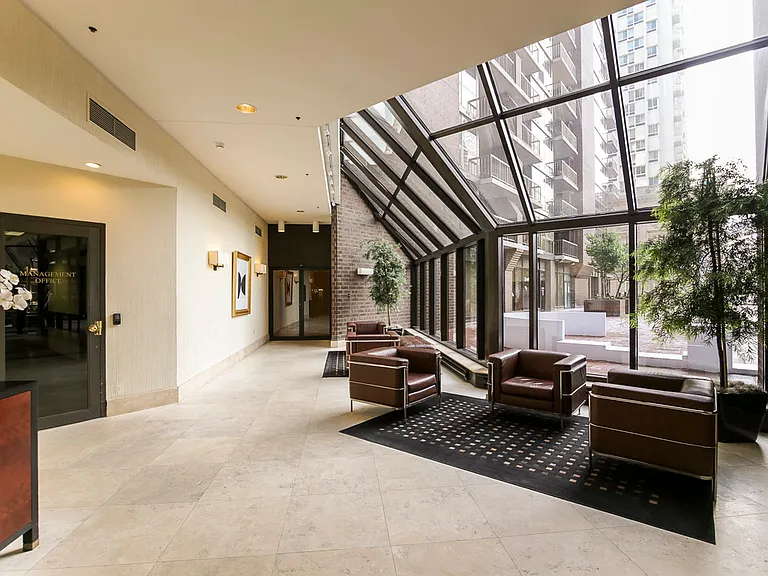 Sunlit lobby