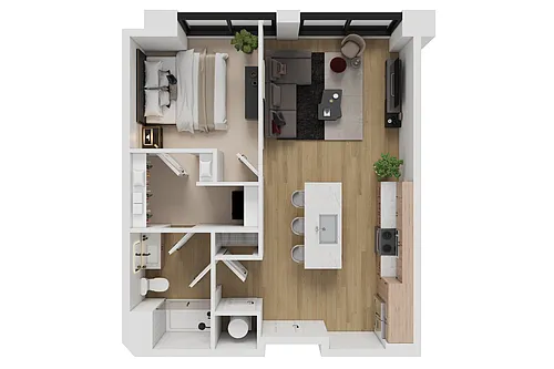 Floor plan 1 Bedroom Apartment